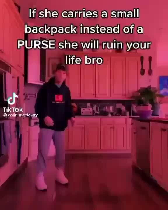 If she carries a small backpack instead of PURSE she will ruin