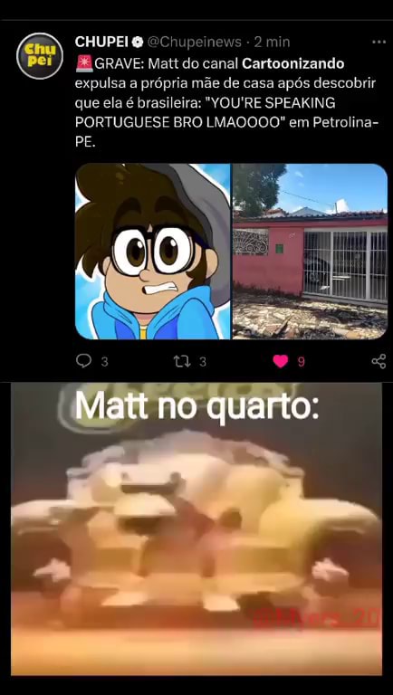 CHUPEI OChupeinews id BB GRAVE: Matt do canal Cartoonizando