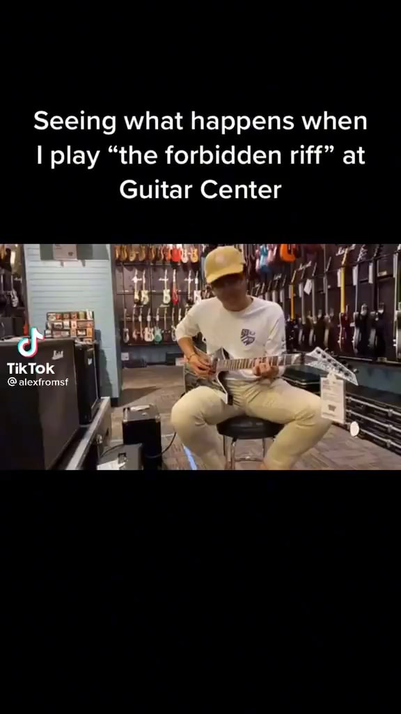 Playing the forbidden riff at guitar center #guitar #guitartok #fyp #g, playing forbidden riff at guitar center