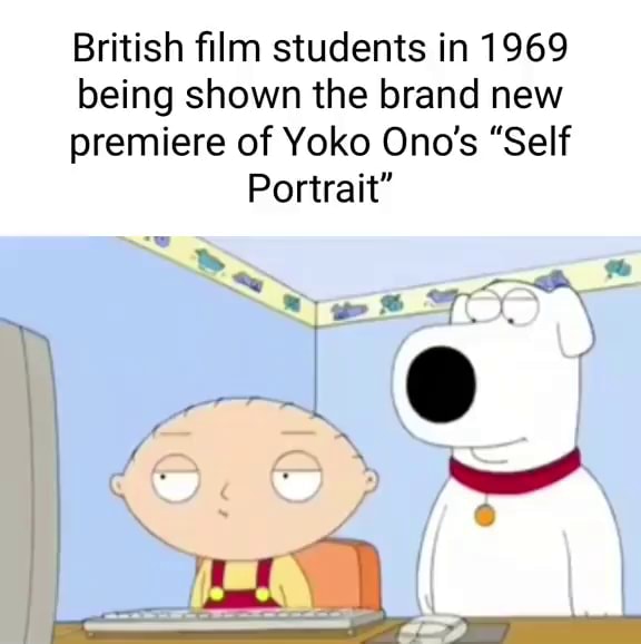 British film students in 1969 being shown the brand new premiere of Yoko Ono
