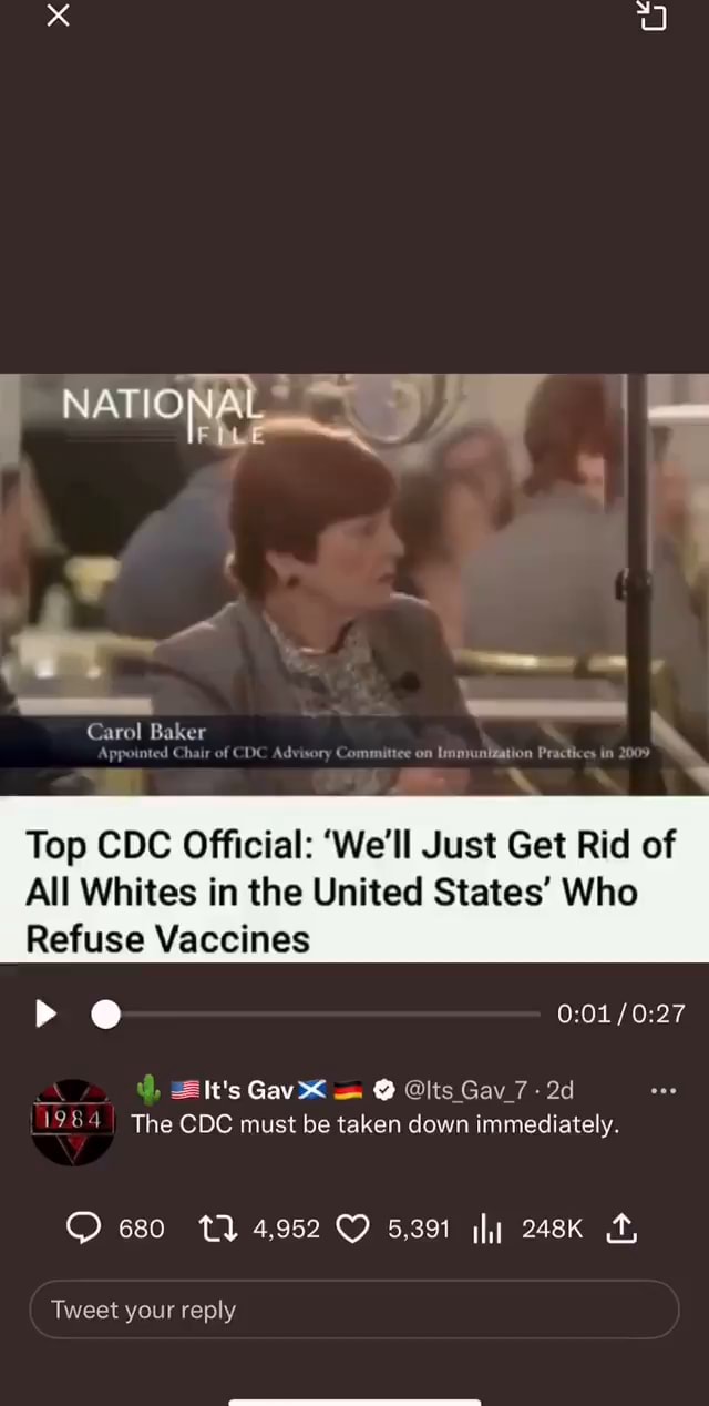 NATIONAL Carol Baker La Top CDC Official: 'We'll Just Get Rid of All ...